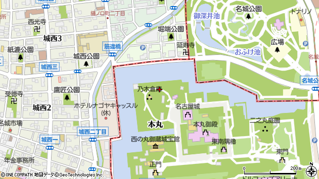 〒460-0031 愛知県名古屋市中区本丸の地図
