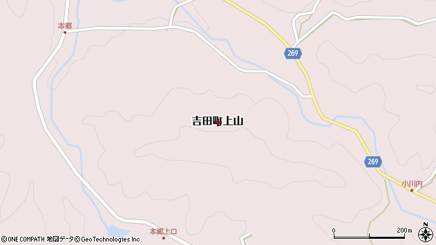 〒690-2311 島根県雲南市吉田町上山の地図