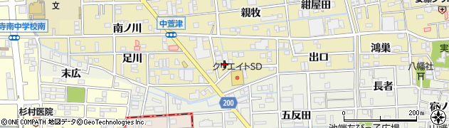 愛知県あま市中萱津（燈明先）周辺の地図