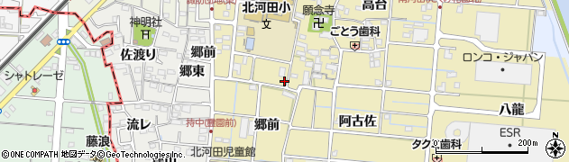 愛知県愛西市北河田町郷前736周辺の地図