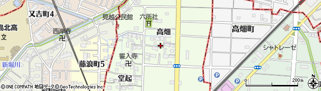 愛知県愛西市見越町（高畑）周辺の地図