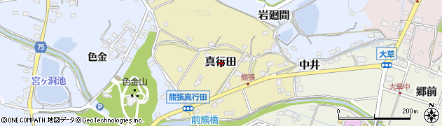 愛知県長久手市真行田周辺の地図