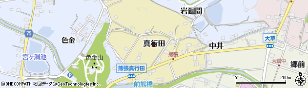 愛知県長久手市真行田周辺の地図