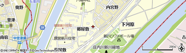 愛知県清須市下河原郷屋敷周辺の地図