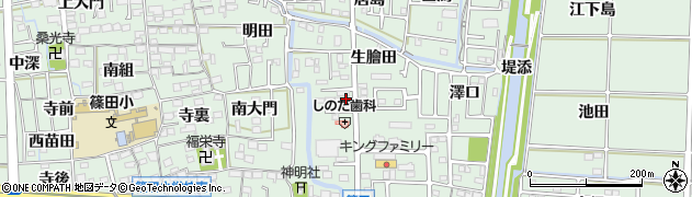 愛知県あま市篠田（北長無）周辺の地図