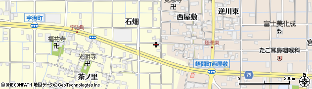 愛知県津島市宇治町（石畑）周辺の地図