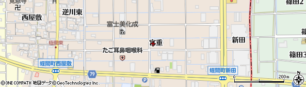 愛知県津島市蛭間町（宮重）周辺の地図
