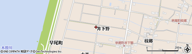 愛知県愛西市早尾町井下野周辺の地図