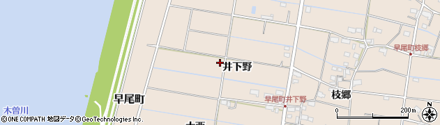 愛知県愛西市早尾町（井下野）周辺の地図