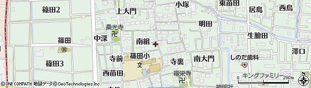 愛知県あま市篠田南組周辺の地図