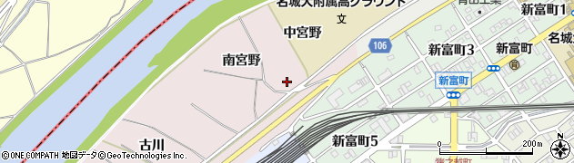 愛知県名古屋市中村区日比津町（南宮野）周辺の地図