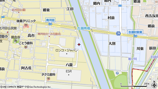 〒496-8004 愛知県愛西市古瀬町の地図