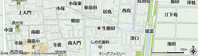 愛知県あま市篠田（生膾田）周辺の地図