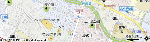 中日新聞　長久手北部専売店周辺の地図