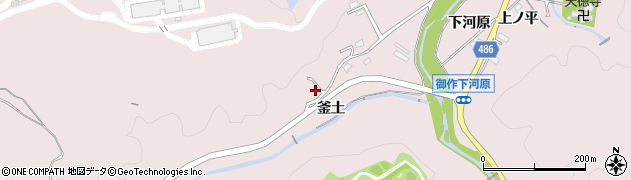 愛知県豊田市御作町（釜土）周辺の地図