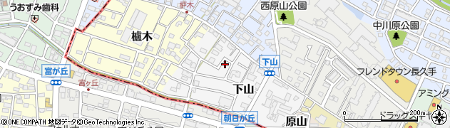 愛知県長久手市下山周辺の地図