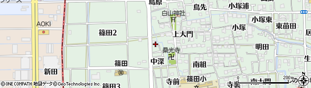 愛知県あま市篠田（西出）周辺の地図