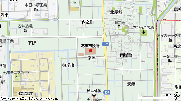 〒490-1200 愛知県あま市（以下に掲載がない場合）の地図