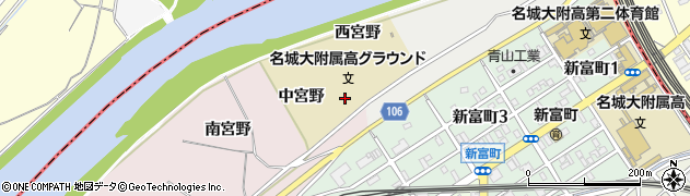 愛知県名古屋市中村区日比津町（東宮野）周辺の地図