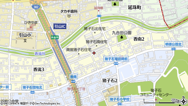 〒465-0004 愛知県名古屋市名東区香南の地図
