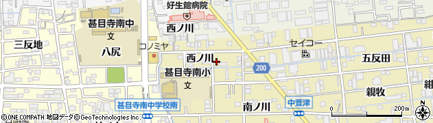 愛知県あま市中萱津西ノ川周辺の地図