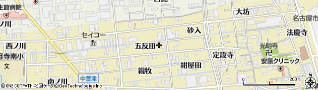 愛知県あま市中萱津五反田37周辺の地図