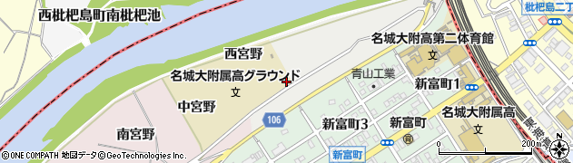 愛知県名古屋市中村区枇杷島町（宮野）周辺の地図