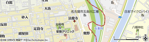 愛知県あま市中萱津法慶寺周辺の地図