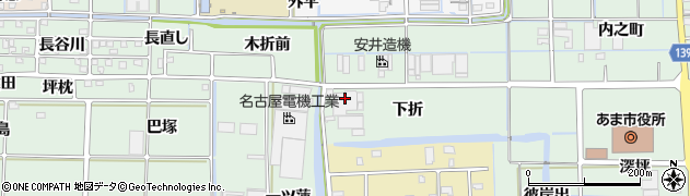 愛知県あま市七宝町沖之島（下折）周辺の地図