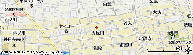 愛知県あま市中萱津五反田周辺の地図