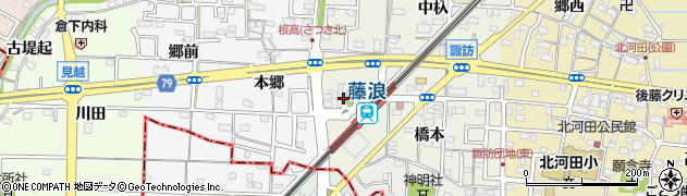 愛知県愛西市諏訪町（中島）周辺の地図