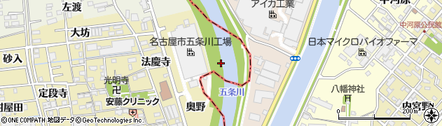 愛知県あま市上萱津（三山南ノ割）周辺の地図