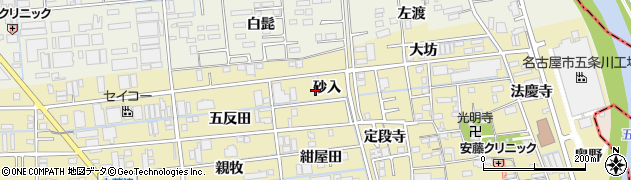 愛知県あま市中萱津（砂入）周辺の地図