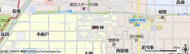 愛知県津島市宇治町（喜多神）周辺の地図