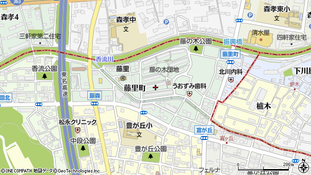 〒465-0036 愛知県名古屋市名東区藤里町の地図