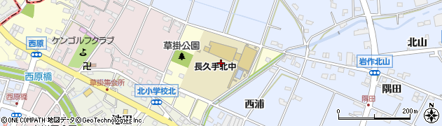 愛知県長久手市東原周辺の地図