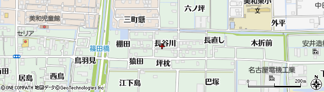 愛知県あま市篠田（長谷川）周辺の地図