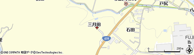 愛知県豊田市迫町三月田周辺の地図