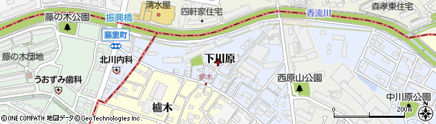愛知県長久手市下川原周辺の地図