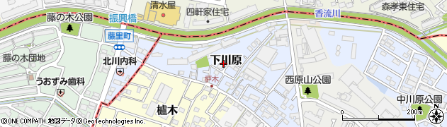 愛知県長久手市下川原周辺の地図