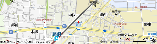愛知県愛西市諏訪町中杁周辺の地図