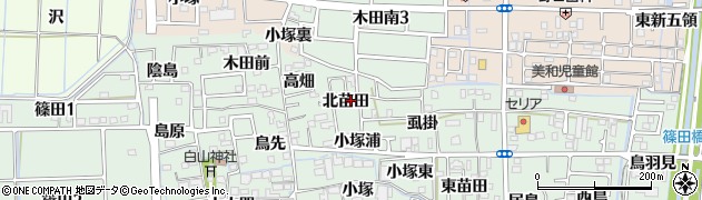 愛知県あま市篠田（北苗田）周辺の地図