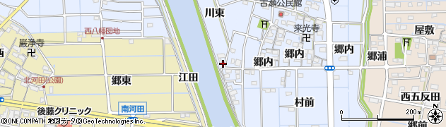 愛知県愛西市小津町川東周辺の地図