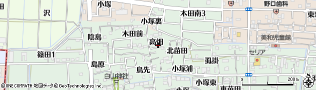 愛知県あま市篠田高畑9周辺の地図