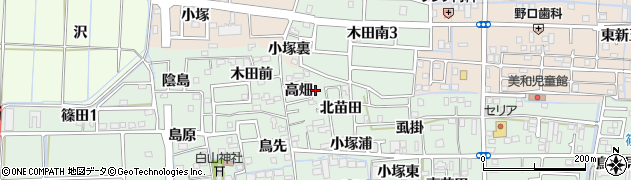 愛知県あま市篠田高畑5周辺の地図