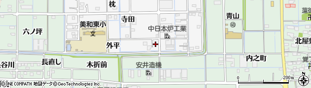 愛知県あま市木折（外平）周辺の地図