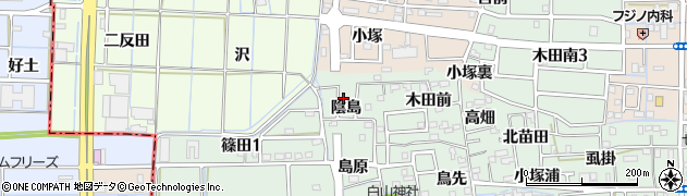 愛知県あま市篠田陰島周辺の地図