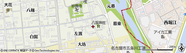 愛知県あま市上萱津（左渡）周辺の地図