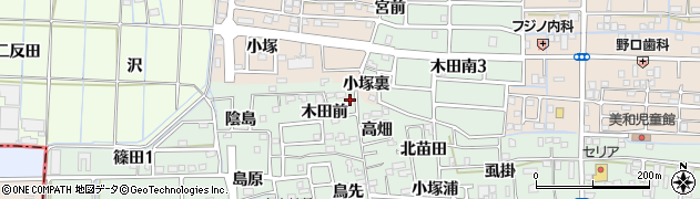 愛知県あま市篠田高畑19周辺の地図