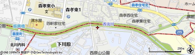 愛知県長久手市中川原周辺の地図
